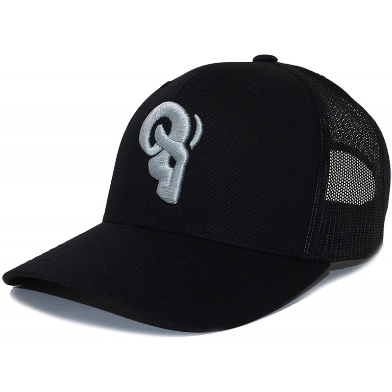 Baseball Caps Trucker Hat - Snapback Two-Tone Mesh Durable Comfortable Fit Premium Quality - Black / Silver - C718Y6NZ9H8 $23.05