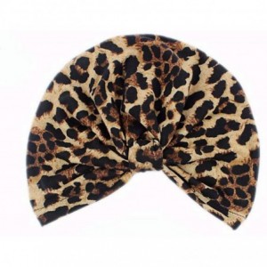 Skullies & Beanies Shiny Turban Hat Headwraps Twist Pleated Hair Wrap Stretch Turban - Brown Leopard - C0199IHX6CZ $10.21