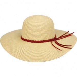 Sun Hats Women's Braid Straw Wide Brim Fedora Hat UPF 50+ w/Adjustable Drawstring - Fl2245 Natural - CN18E29RZZY $33.50