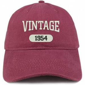 Baseball Caps Vintage 1954 Embroidered 66th Birthday Relaxed Fitting Cotton Cap - Maroon - CQ180ZG4O2X $32.19