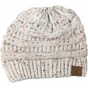 Skullies & Beanies Womens Warm Confetti Chunky Ombre Knit Beanie Hat Cap - Beige - CV12O77FUXU $26.47