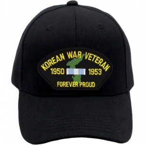 Baseball Caps Korean War Veteran - Forever Proud Hat/Ballcap Adjustable One Size Fits Most - Black - CS1884UQ78C $43.34