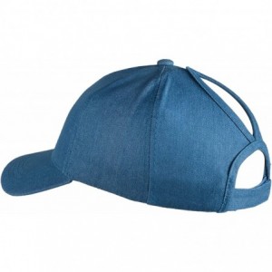 Baseball Caps Ponytail Baseball Cap High Bun Ponycap Adjustable Mesh Trucker Hats - Washed Jean - Teal - C418RRC922I $27.24