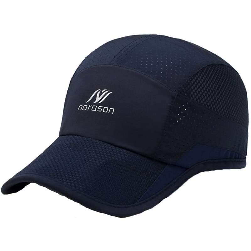 Sun Hats Unisex Mesh Sport Cap Quick-Drying Outdoor Breathable Sun hat Runner UV Protection 50+ - Navy - CY17YYW3RLQ $21.46