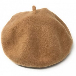 Berets Wool Beret French Hat Artist Hat Casual Hat for Autumn and Winter Fashion Hat for Women - Khaki - CR192QAMDYE $15.95
