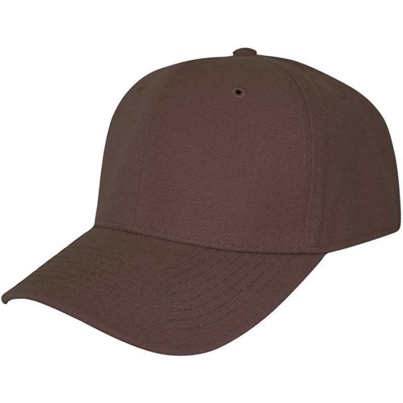 Baseball Caps Blank Fitted Curved Cap Hat - Brown - CU112BURMA9 $8.21