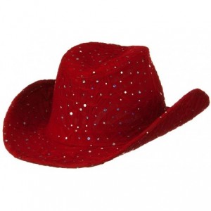 Cowboy Hats Glitter Cowboy Hat - Red - CL196UEC0W6 $47.35