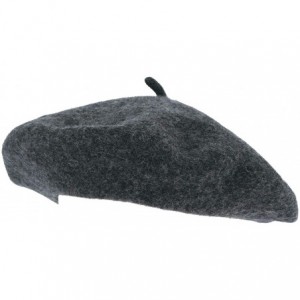 Berets Wool French Beret for Men and Women in Plain Colours - Grey - CH18R28QD9K $12.02