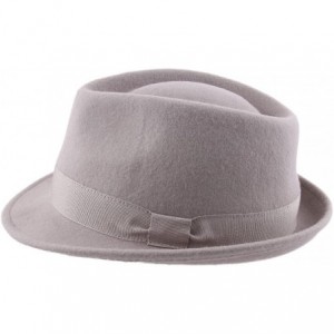 Fedoras Classic Trilby Pliable Wool Felt Trilby Hat Packable Water Repellent - Taupe - CE195ST9N5T $73.73