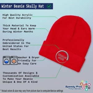 Skullies & Beanies Custom Beanie for Men & Women Coolest Dad Ever Black Embroidery Skull Cap Hat - Red - CZ18ZWOCXWY $15.31