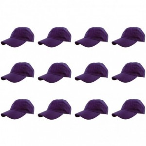 Baseball Caps Baseball Caps 100% Cotton Plain Blank Adjustable Size Wholesale LOT 12 Pack - Purple - C8182SNOMYE $65.31