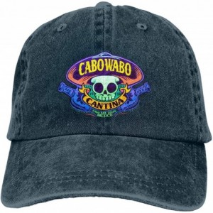 Baseball Caps Cabo Wabo Hats Adjustable Vintage Washed Denim Baseball Cap Casquette - Navy - C518TXK86G7 $37.49