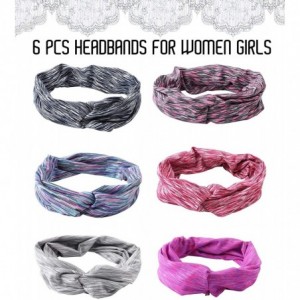 Headbands 6 Pcs Headbands Women Girls Wide Boho Knotted Yoga Head Wrap Hair Band - CG18KWES70G $17.06