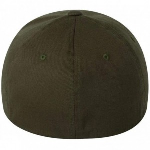 Baseball Caps Silver Wooly Combed Stretchable Fitted Cap Kappe Baseballcap Basecap - Olive - CK117NJ1115 $18.71