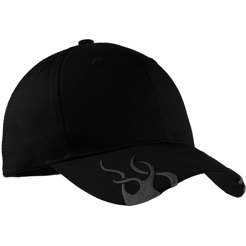 Baseball Caps Men's Racing Cap with Flames - Black/Charcoal - CO11NGRJVSD $16.95