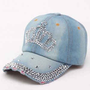 Baseball Caps 2016 Hip-Hop Baseball Cap Full Diamond Crown Flat Snapback Hat - D - CO12FINX7AT $8.19
