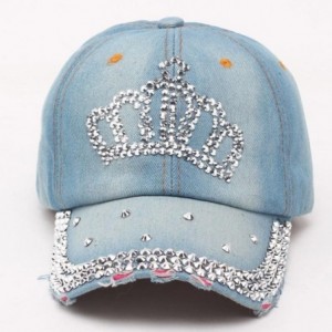 Baseball Caps 2016 Hip-Hop Baseball Cap Full Diamond Crown Flat Snapback Hat - D - CO12FINX7AT $8.19