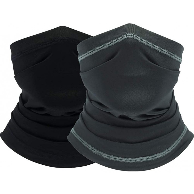 Balaclavas Summer Neck Gaiter Face Scarf/Neck Cover/for Sun Protection Headwear Hear Warp - Black+dark Gray - CS197YDWG05 $14.17
