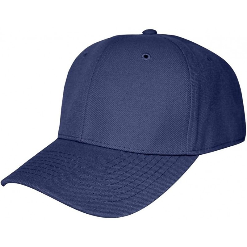 Baseball Caps Blank Fitted Curved Cap Hat - Navy - CH112BULA9D $20.21
