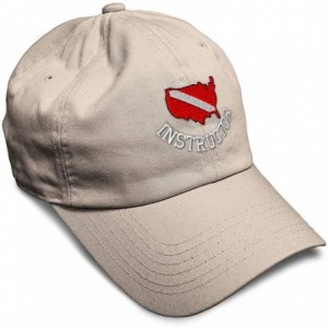 Baseball Caps Soft Baseball Cap Scuba Diving Instructor B Embroidery Dad Hats for Men & Women - Stone - CG18ZG38YRC $32.00