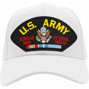 Baseball Caps US Army - Korean War Veteran Hat/Ballcap Adjustable One Size Fits Most (Multiple Colors & Styles) - White - C91...