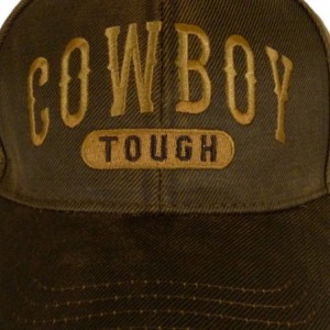 Baseball Caps Western Theme Ball Cap Hat - Cowboy Tough Oilskin Brown - C411VOZT32N $16.06