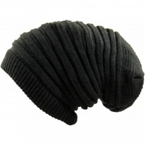 Skullies & Beanies Rasta Long Slinky Beanie Hats - Charcoal Gray - CO18WXDAHKY $24.00