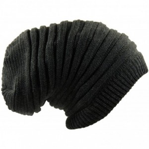 Skullies & Beanies Rasta Long Slinky Beanie Hats - Charcoal Gray - CO18WXDAHKY $13.40