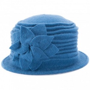 Berets Womens 1920s Look 100% Wool Beret Beanie Cloche Bucket Winter Hat A543 - Teal - CD1936S2988 $23.80