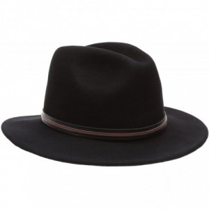 Fedoras Men's Premium Wool Outback Fedora with Faux Leather Band Hat with Socks. - He60-black - CZ12MAW4N3N $69.80