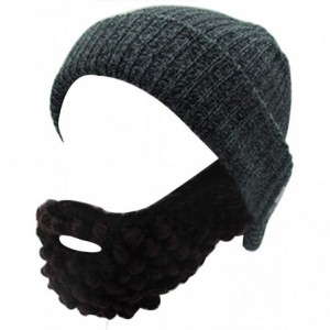 Skullies & Beanies Men Women Beard Hats Warm Winter Knitted Beanie Caps Ski Hat - Black - CB187XT78AA $23.84