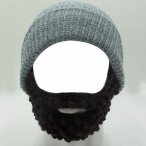 Skullies & Beanies Men Women Beard Hats Warm Winter Knitted Beanie Caps Ski Hat - Black - CB187XT78AA $13.46
