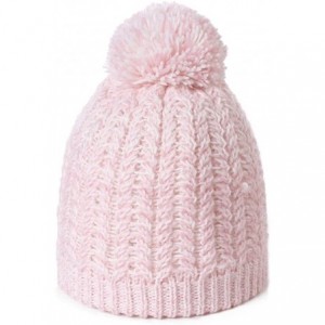 Skullies & Beanies Women's Winter Knitted Pom Beanie Ski Hat/Visor Beanie Newsboy Cap Wool/Acrylic - 89227pink - CI18ILDCM9S ...