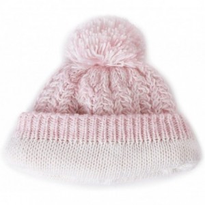 Skullies & Beanies Women's Winter Knitted Pom Beanie Ski Hat/Visor Beanie Newsboy Cap Wool/Acrylic - 89227pink - CI18ILDCM9S ...