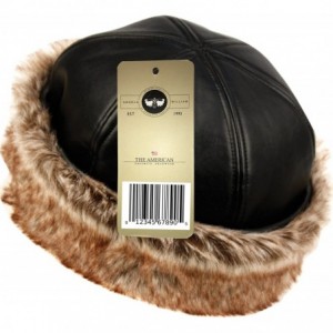 Bucket Hats Faux Leather with Faux Fur Trimmed Winter Fashion Hat - Cl2191black - CU12O4TDSUX $14.21