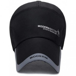 Baseball Caps Sport Cap Summer Quick-Drying Mesh Sun Hat Unisex UV Protection Outdoor Cap - Black - CA18RQNZSGL $8.05