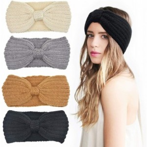 Headbands Crochet Turban Headband for Women Warm Bulky Crocheted Headwrap - Zb 4 Pack Crochet Knot - CV18KOW7Y6G $21.83