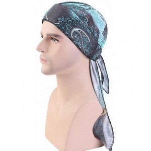 Skullies & Beanies Star Satin Silk Head Wrap Durag Long Tail Beanies Cap Stretchable Velvet Durag Straps Headwraps for Men Wo...