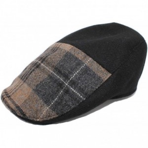 Newsboy Caps Men's Donegal Tweed Donegal Touring Cap - Black & Brown Two-tone - C318REEUEXG $93.47