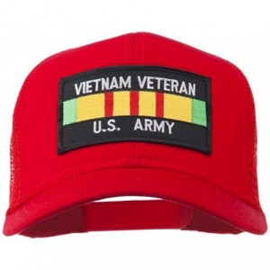 Baseball Caps Vietnam Army Veteran Patched Mesh Cap - Red - C011Q3SP69Z $30.82