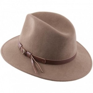 Fedoras Classique Traveller Wool Felt Fedora Hat Packable - Beige - CW187ITHICE $44.75