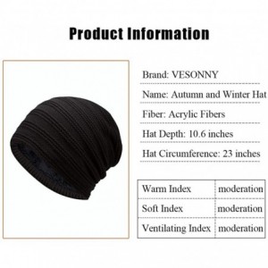 Skullies & Beanies Winter Slouchy Knit Beanie Hat - Thick Warm Ski Baggy Hat for Men & Women - 01 Black - CA18HWHNG78 $9.46
