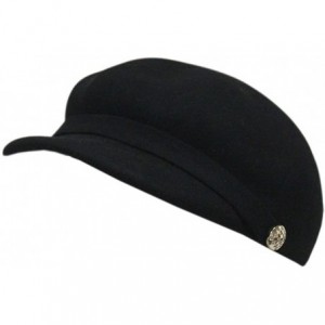 Berets Womens French Artist Painter Newsboy Flat Solid Cap with Short Brim - Black 2 - CX186YGCUZO $30.98