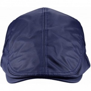 Newsboy Caps Flat Caps for Men- Beret Leather Hat Cabbie Gatsby Newsboy Cap Ivy Irish Hats - Navy Blue - C9189I680KK $25.27