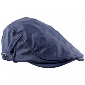 Newsboy Caps Flat Caps for Men- Beret Leather Hat Cabbie Gatsby Newsboy Cap Ivy Irish Hats - Navy Blue - C9189I680KK $10.35