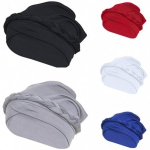 Skullies & Beanies Women Concise Turban Twisted Braid Headscarf Cap Hair Covered Wrap Hat - Red - C018AZSAY45 $8.56