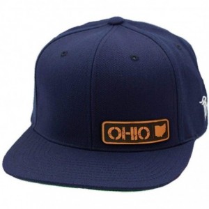 Baseball Caps 'Ohio Native' Leather Patch Snapback Hat - Camo - CK18IOQ80EE $24.68