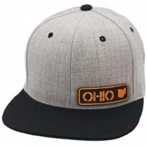Baseball Caps 'Ohio Native' Leather Patch Snapback Hat - Camo - CK18IOQ80EE $24.68