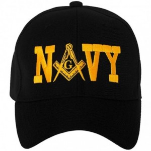Baseball Caps United States Military Masonic Square and Compass Embroidered Baseball Cap - Navy / Black - CS18HOTLN2Y $11.97
