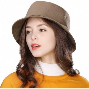 Sun Hats Womens UPF50+ Summer Sunhat Bucket Packable Wide Brim Hats w/Chin Cord - 00711_army Green - CH18RR50U3T $38.92